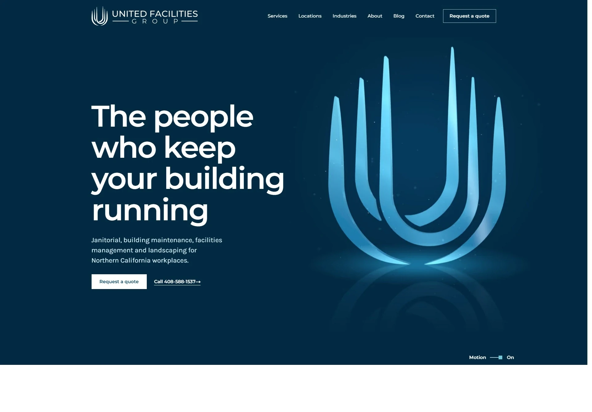 United Facilities Group website after Brandcore rebuild